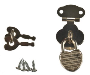 Zamknięcie na kłódkę w kształcie serca do drewnianych pudełek