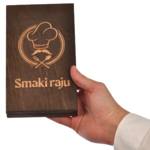 Pudełko płatnik z LOGO – drewno, restauracja