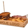 Tacka drewniana do burgerów i frytek z LOGO | Deska serwowania do gastronomii
