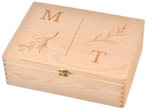 Personalizowane Drewniane Pudełko na Prezent Ślubny