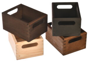 Drewniane skrzynki 4 szt. – komplet w 4 kolorach