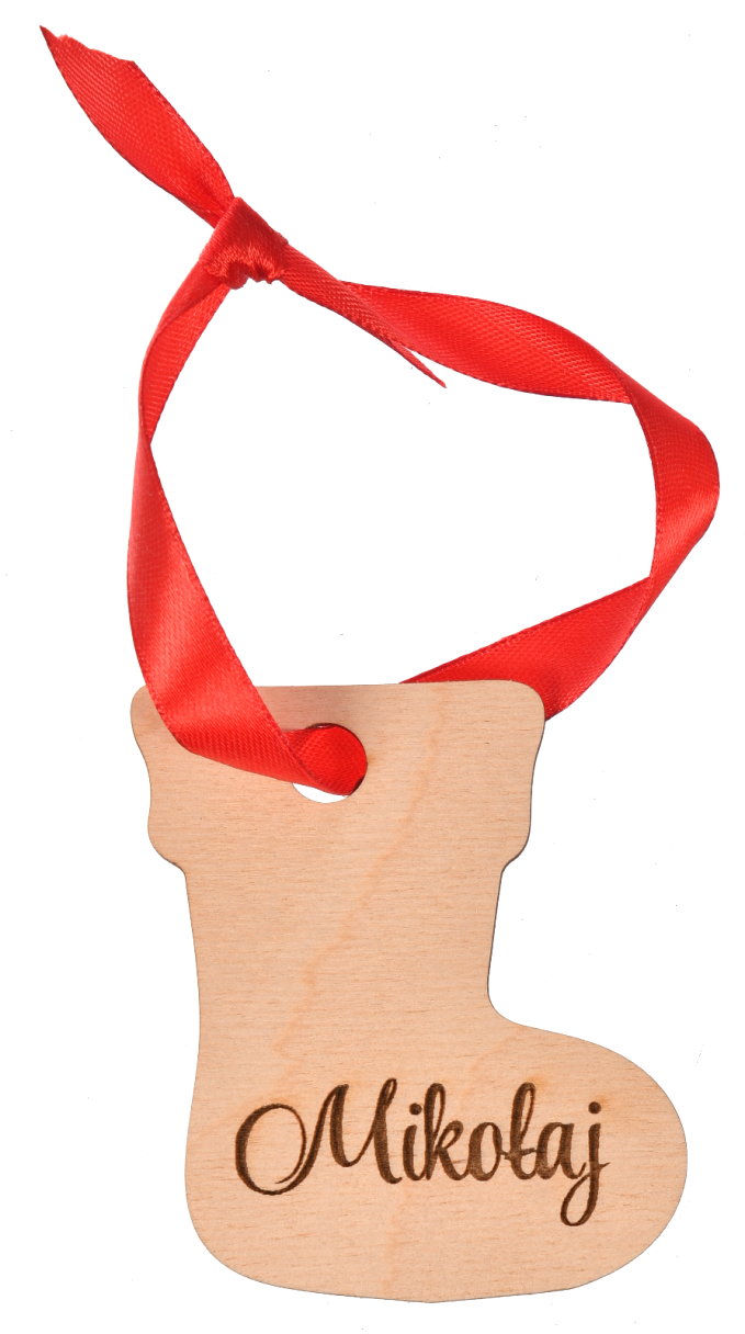 Personalizowana Zawieszka na Choinkę – Imię, Drewno, Święta