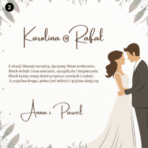 Personalizowana kartka z drewna na 50tą rocznicę ślubu