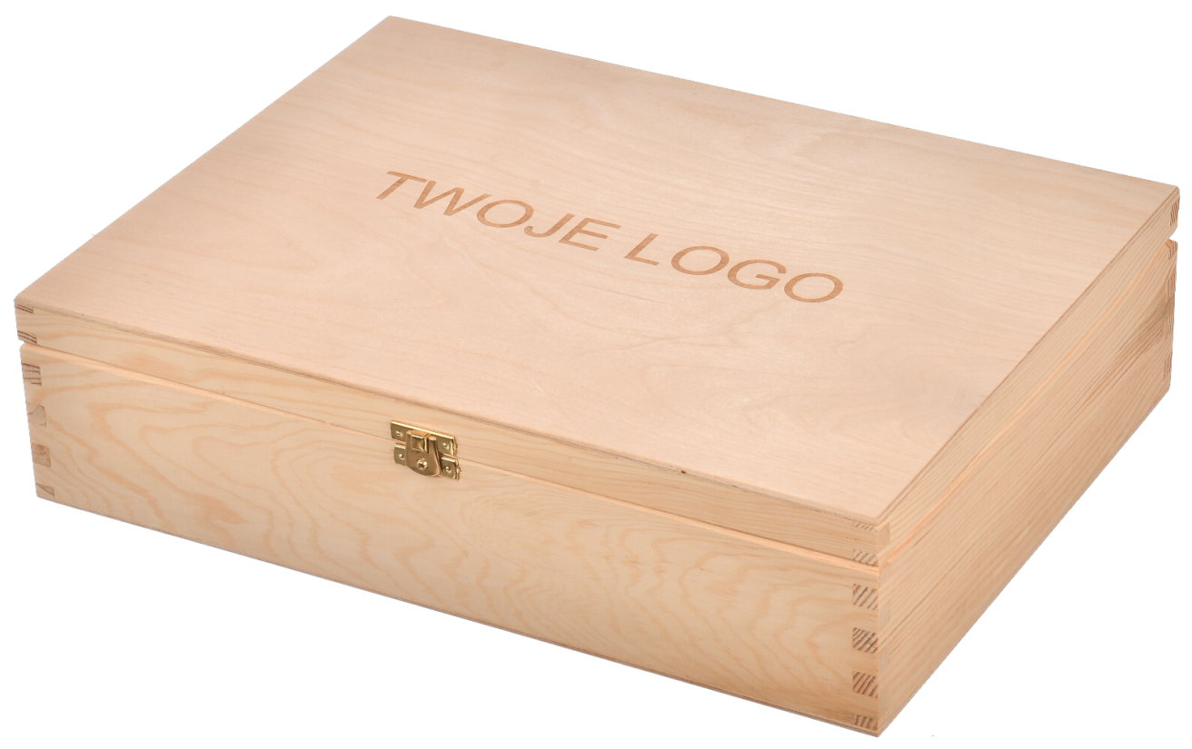 Drewniane pudełko prezentowe z Twoim logo – personalizowane