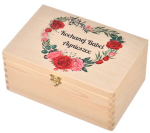 Pudełko drewniane na miód i prezent dla Babci