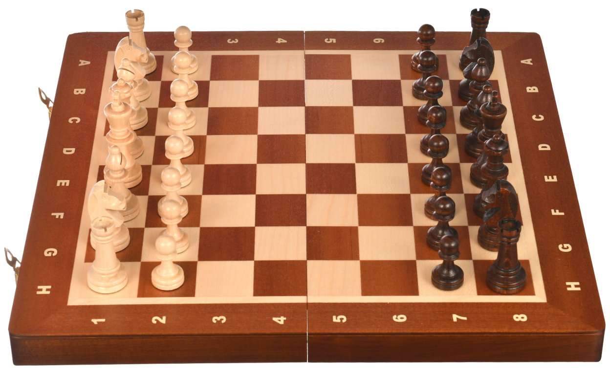 Eleganckie szachy drewniane – turniejowe, magnetyczne figury