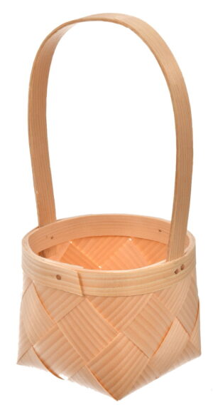 Drewniany koszyczek z łuby na prezenty i stroiki