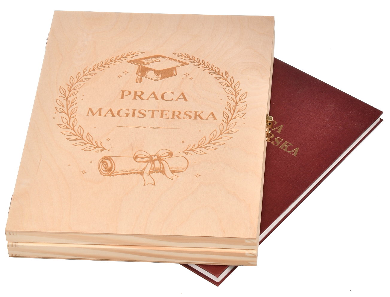 Drewniane Pudełko na Pracę Magisterską – Prezent dla Absolwenta
