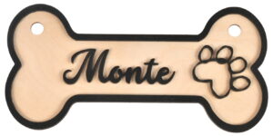 Drewniana zawieszka dla psa z imieniem – tabliczka na budę lub ścianę