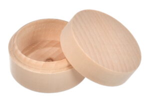 Drewniane pudełko bukowe okrągłe zamykane pokrywą