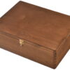 Duże drewniane pudełko na prezent brązowe z pokrywą elegancki box upominkowy producent Skawica