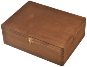 Duże drewniane pudełko na prezent brązowe z pokrywą elegancki box upominkowy producent Skawica