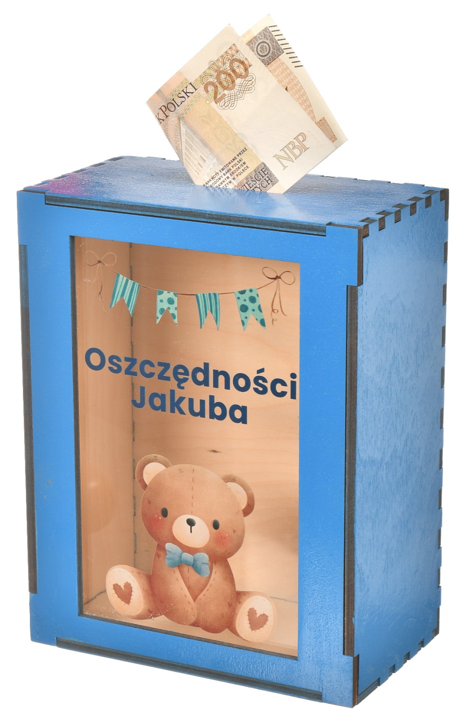 Drewniana Skarbonka dla Dziecka z Imieniem – Personalizowana na Oszczędności