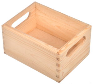Drewniana skrzynka mała 20×15×10 cm – naturalne drewno, do przechowywania