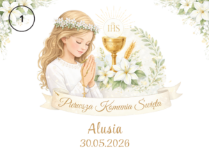 Prezent na Komunię – Pudełko Drewniane z Imieniem + Grawer