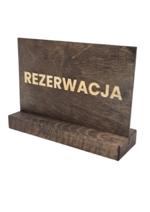 Drewniany Stojak Rezerwacja na Stół – Tabliczka do Restauracji i Kawiarni
