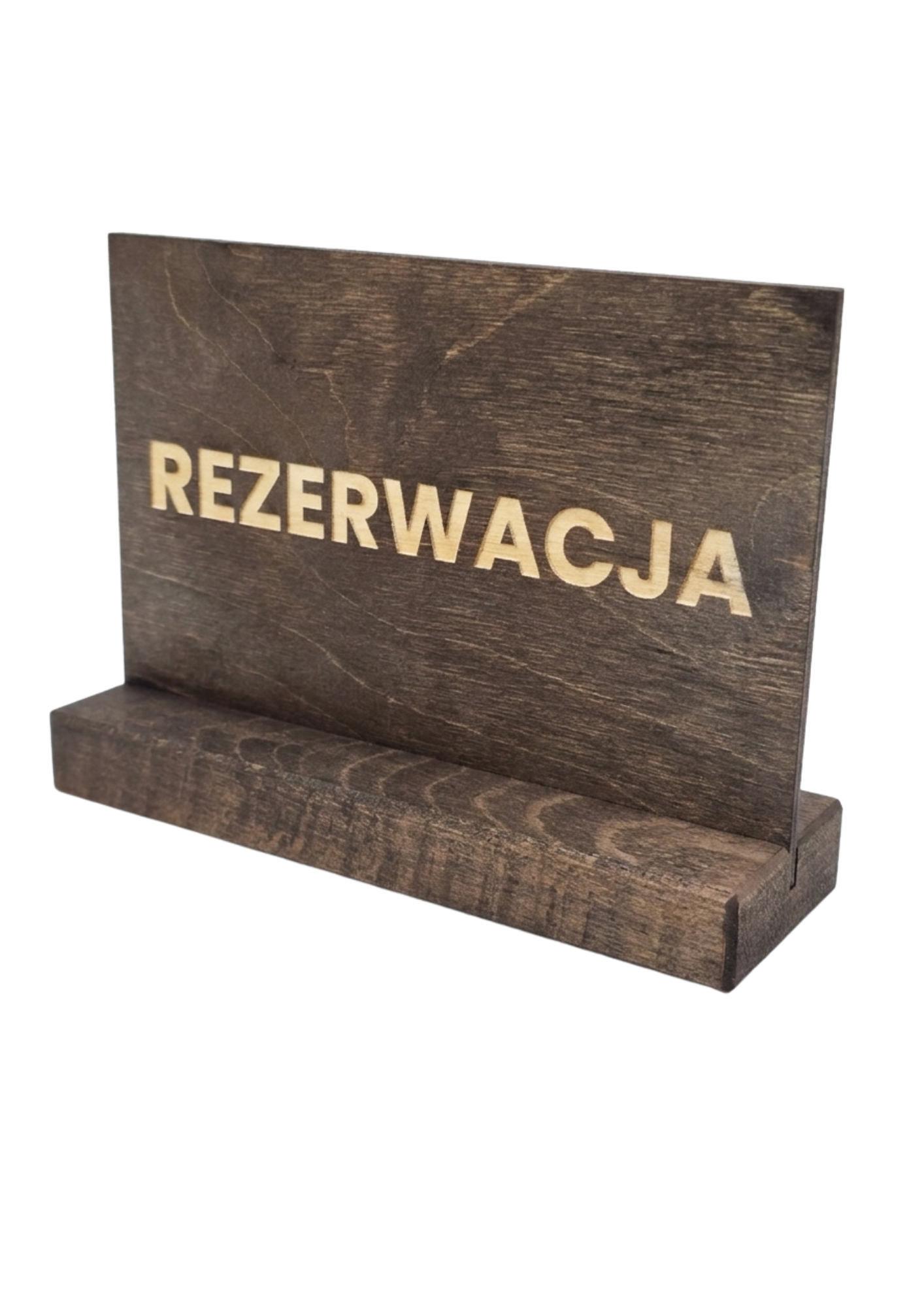 Drewniany Stojak Rezerwacja na Stół – Tabliczka do Restauracji i Kawiarni