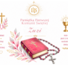 Personalizowane Pudełko Komunijne na Książeczkę i Różaniec krzyż