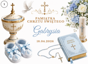 Personalizowany Prezent na Chrzest dla Dziecka – Drewniana Skrzynka z nadrukiem
