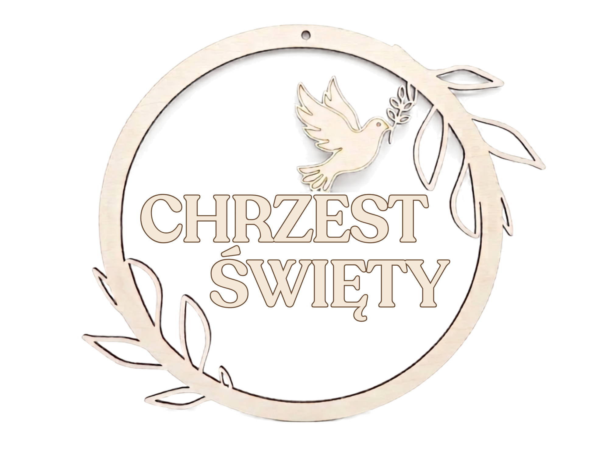 Drewniana Dekoracja Ścienna Chrzest Święty – Gołąbek