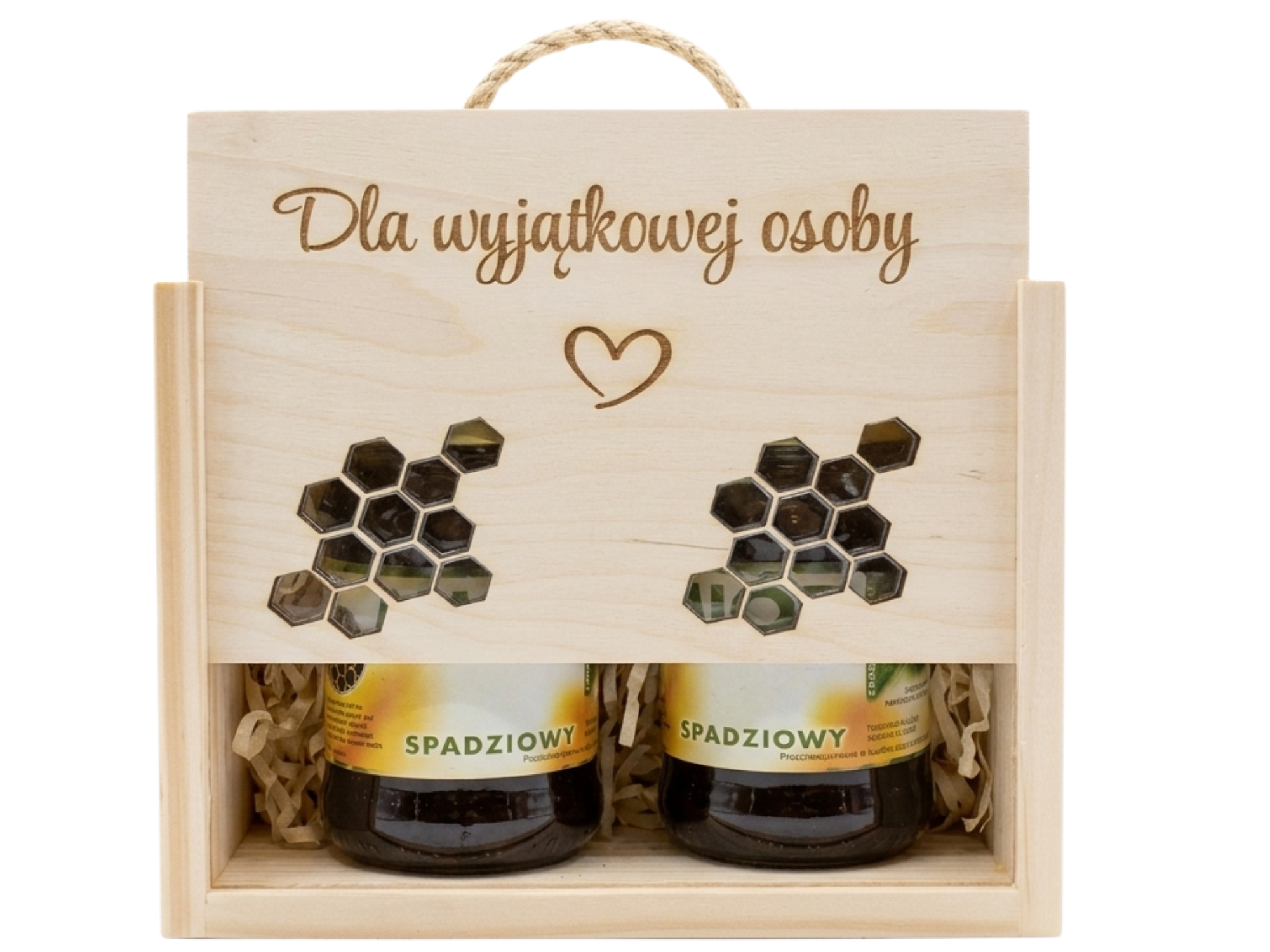 Drewniana Skrzynka Prezentowa na 2 Miody 330 ml – Personalizowana